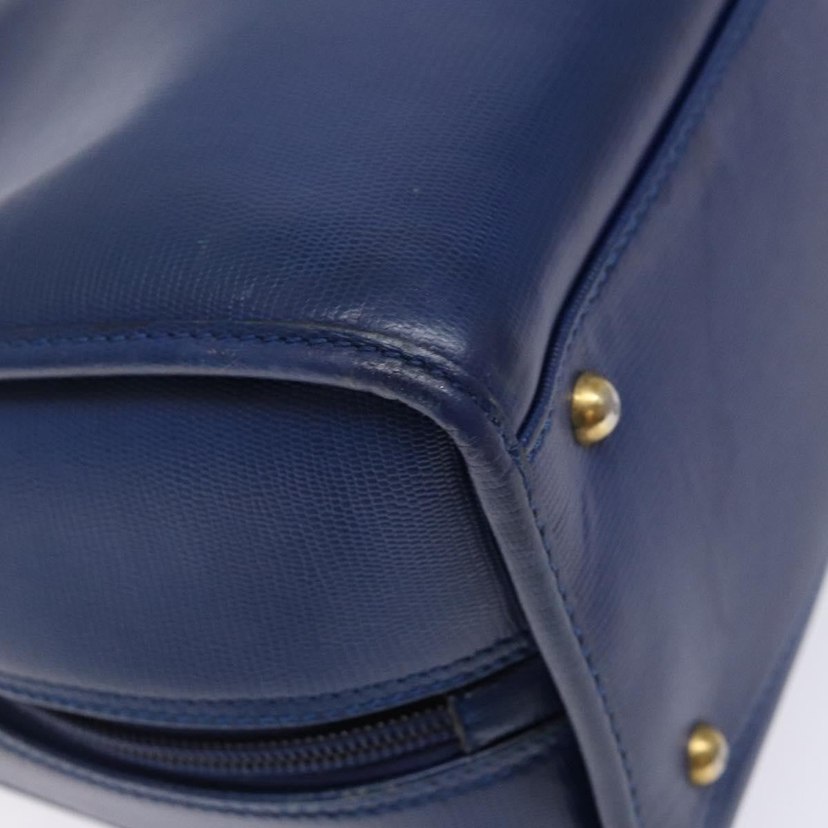 Celine Circle Logo Handbag Leather, BLUE, LEATHER, Handbag