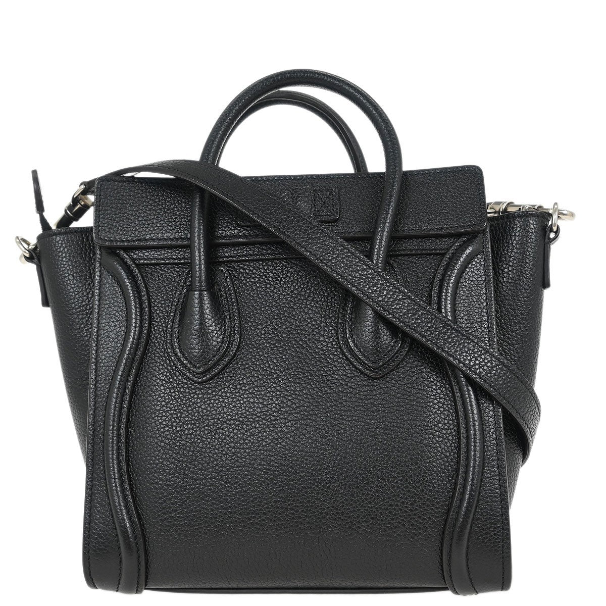 Celine Luggage Bag Grainy Leather, BLACK, LEATHER, Handbag