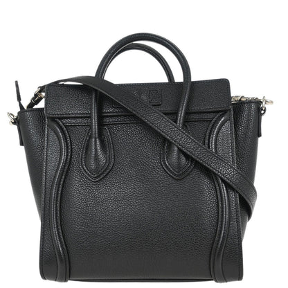 Celine Luggage Bag Grainy Leather, BLACK, LEATHER, Handbag