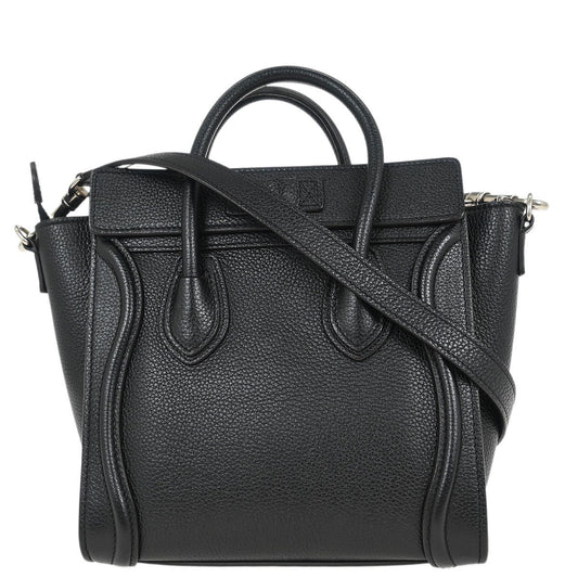 Celine Luggage Bag Grainy Leather, BLACK, LEATHER, Handbag
