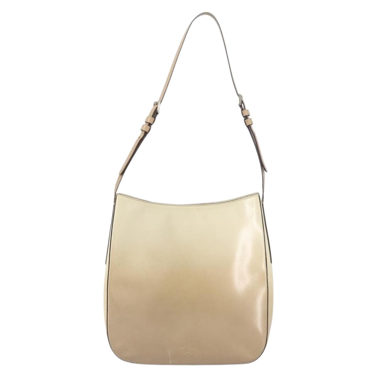 Prada Vintage Shoulder Bag Patent leather, BEIGE, PATENT_LEATHER, Shoulder bag