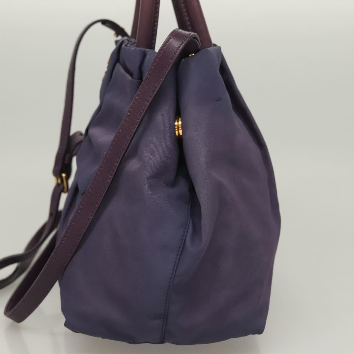 Prada Bow Tote Tessuto, PURPLE, NYLON, Handbag