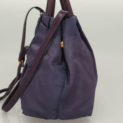 Prada Bow Tote Tessuto, PURPLE, NYLON, Handbag
