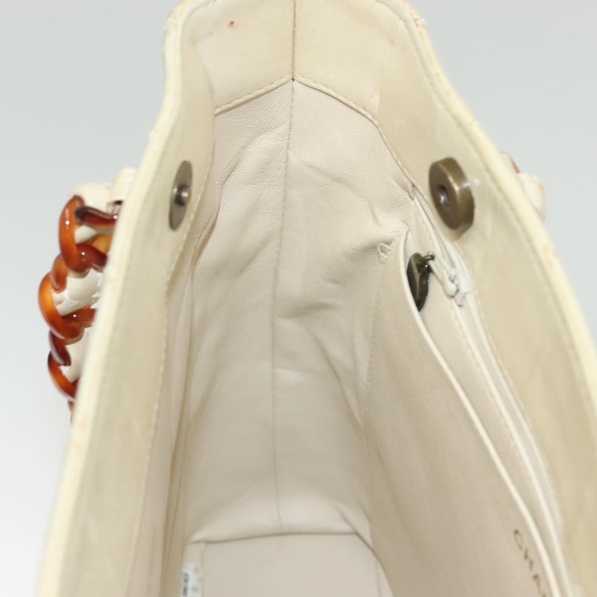 Chanel Vintage CC Front Pocket Tote Quilted Leather, BEIGE, LEATHER, Tote bag