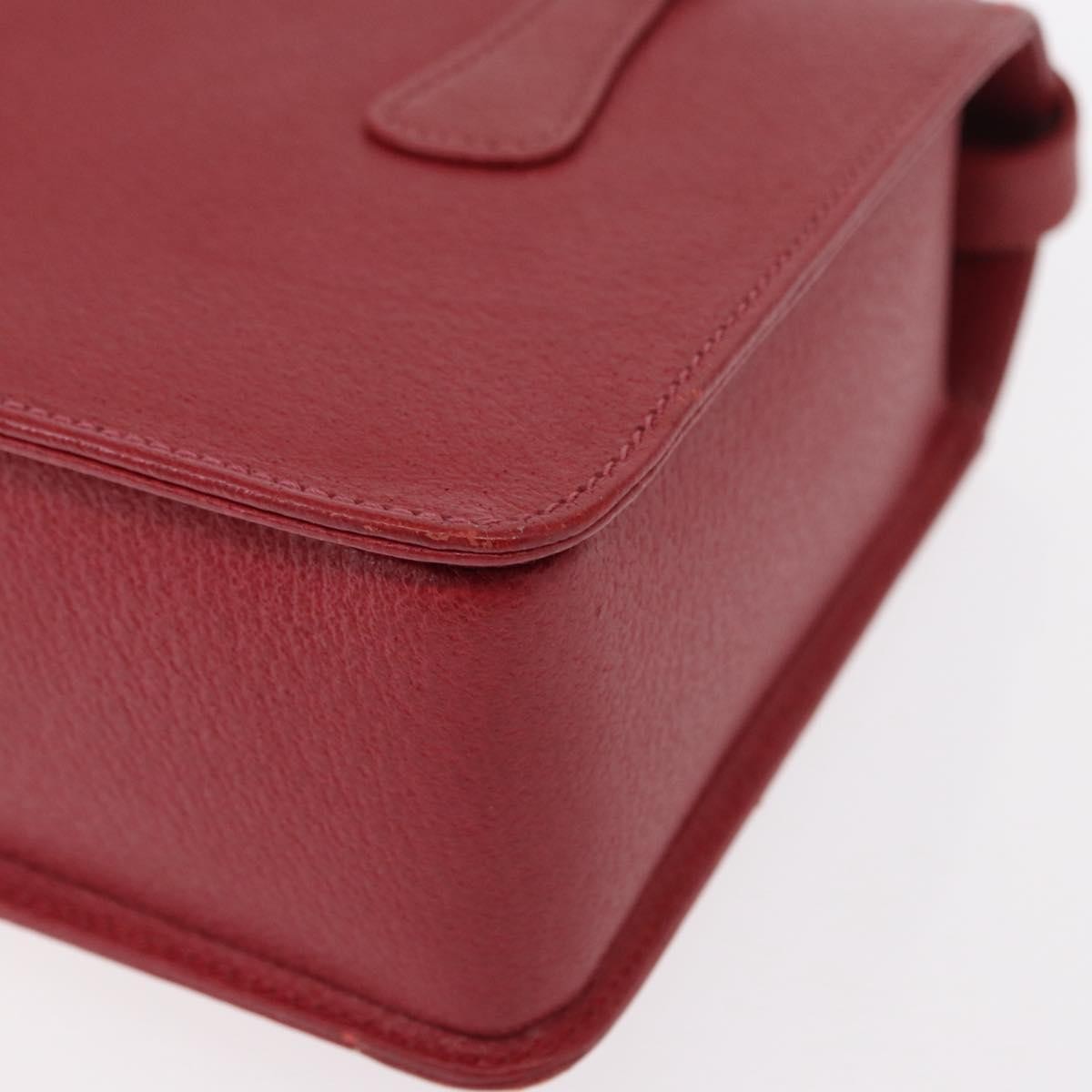 Gucci Vintage Bamboo Handle Bag Leather, RED, LEATHER, Handbag