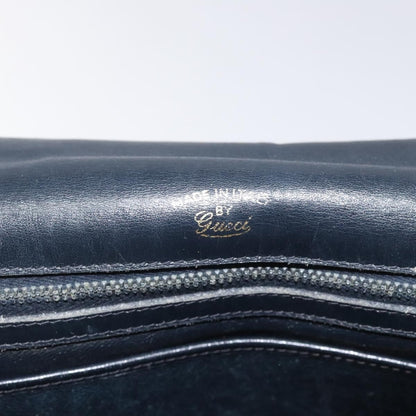 Gucci Vintage Shoulder Bag Leather, NAVY, LEATHER, Shoulder bag