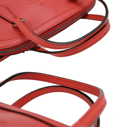 Gucci Web Convertible Dome Satchel Leather, RED, LEATHER, Handbag