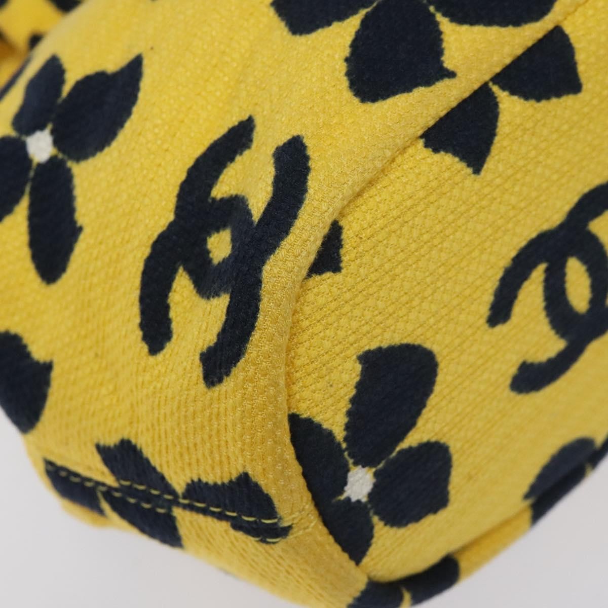 Chanel Vintage Frame Shoulder Bag Printed Canvas, YELLOW, COTTON, Shoulder bag