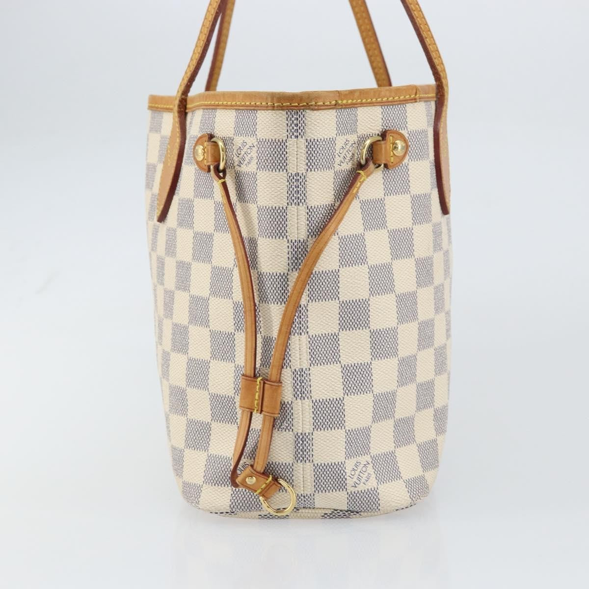 Louis Vuitton Neverfull Tote Damier azur, BEIGE, CANVAS, Tote bag