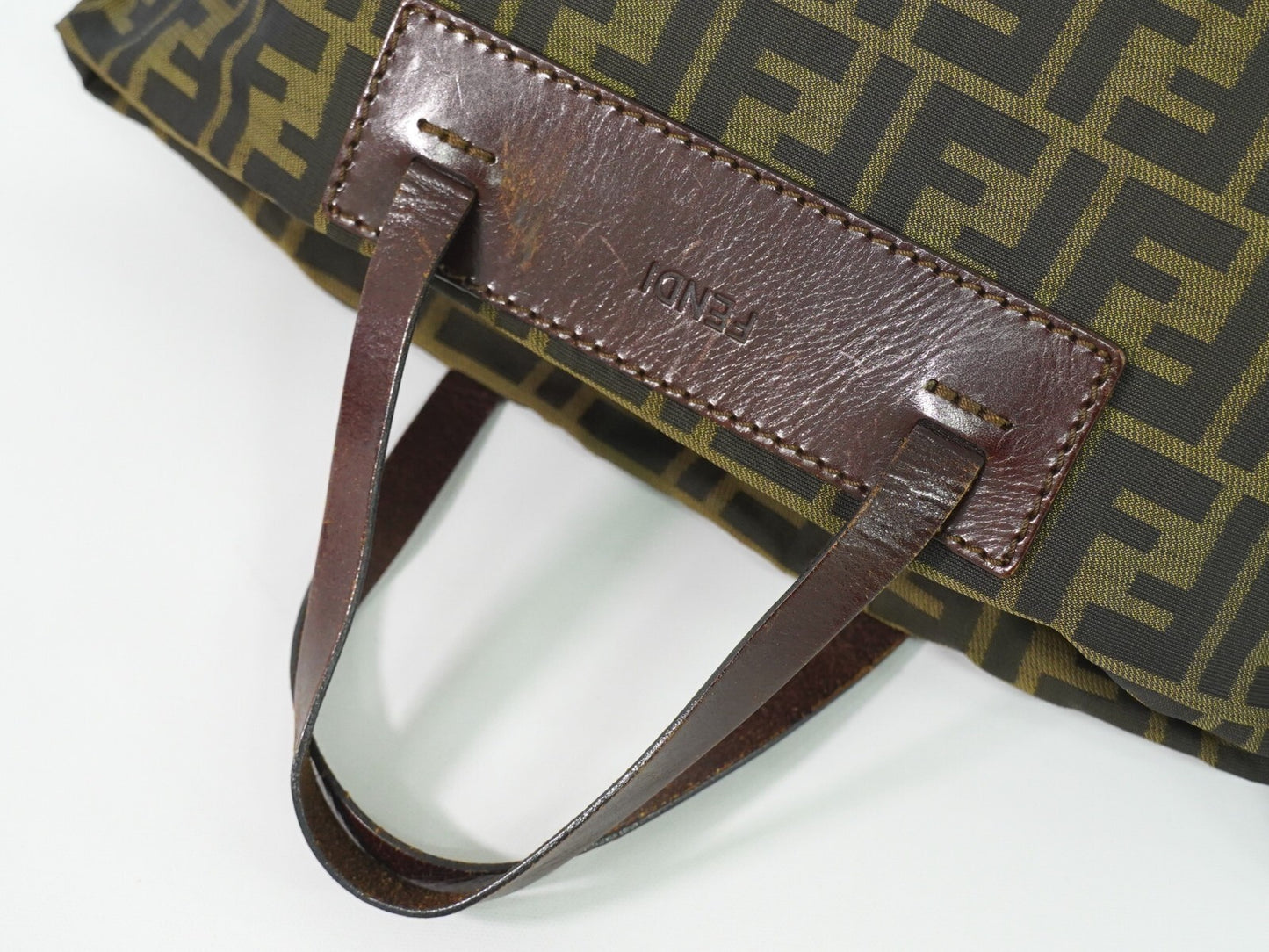 Fendi Vintage Zucca Handbag Zucca, BROWN, CANVAS, Handbag
