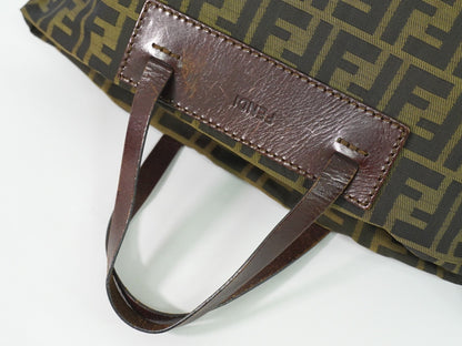 Fendi Vintage Zucca Handbag Zucca, BROWN, CANVAS, Handbag