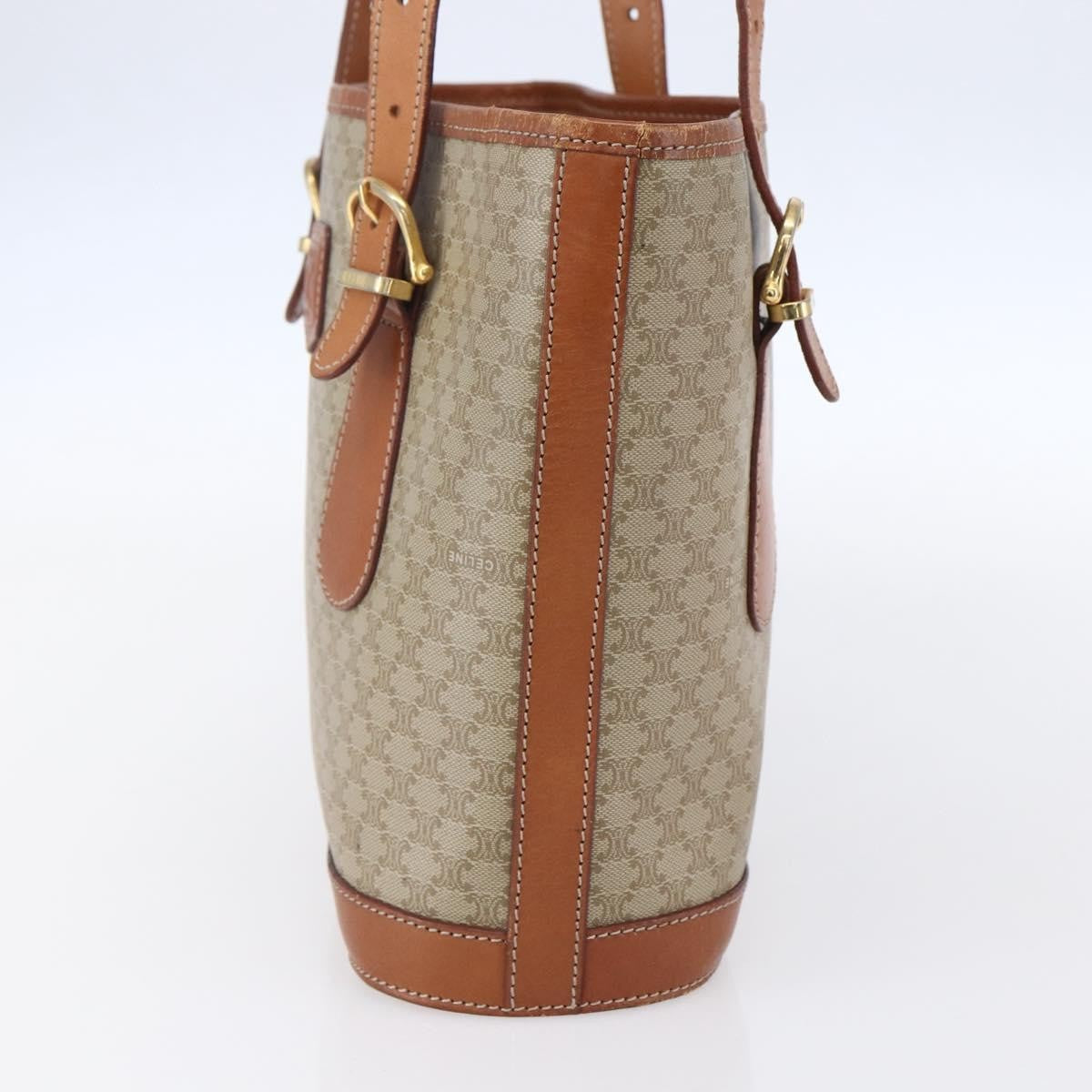 Celine Vintage Macadam Tote bag Canvas, BEIGE, PVC, Tote bag