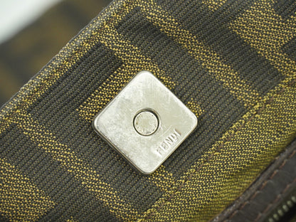 Fendi Zucca Tote bag FF motif, BROWN, CANVAS, Handbag