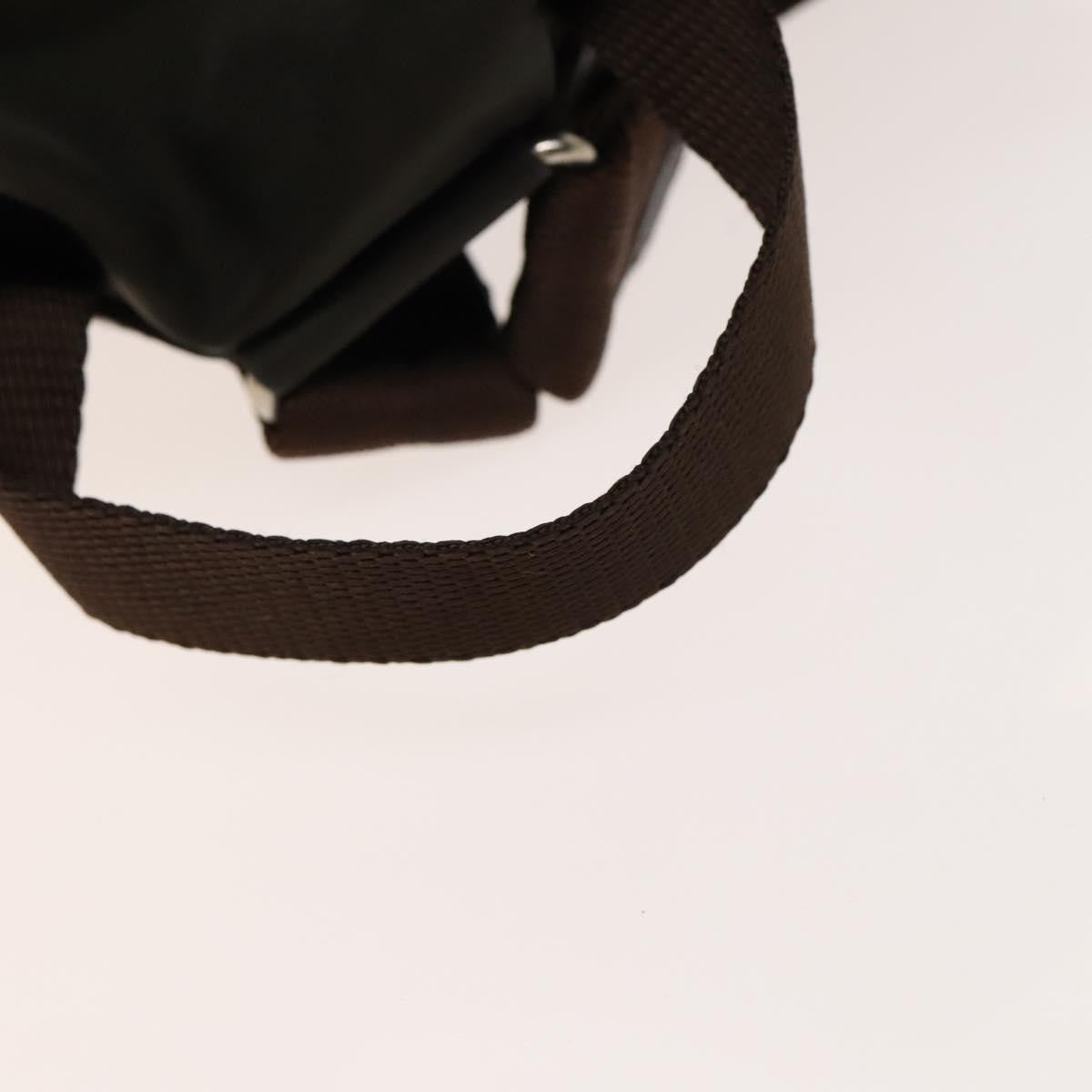 Prada Double Pocket Drawstring Backpack Nylon with Studded Detail, KHAKI, NYLON, Backpack