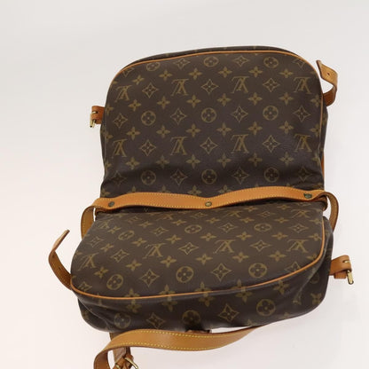 Louis Vuitton Saumur Handbag Monogram Canvas, BROWN, CANVAS, Shoulder bag