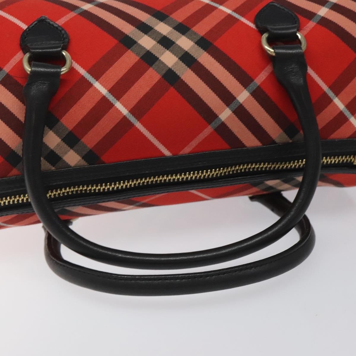 Burberry Blue Label Checked Bowling Nylon, RED, NYLON, Travel bag