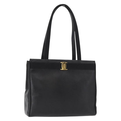 Salvatore Ferragamo Vala tote Leather, BLACK, LEATHER, Tote bag