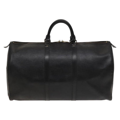 Louis Vuitton Keepall Bag Epi Leather, BLACK, LEATHER, Travel bag