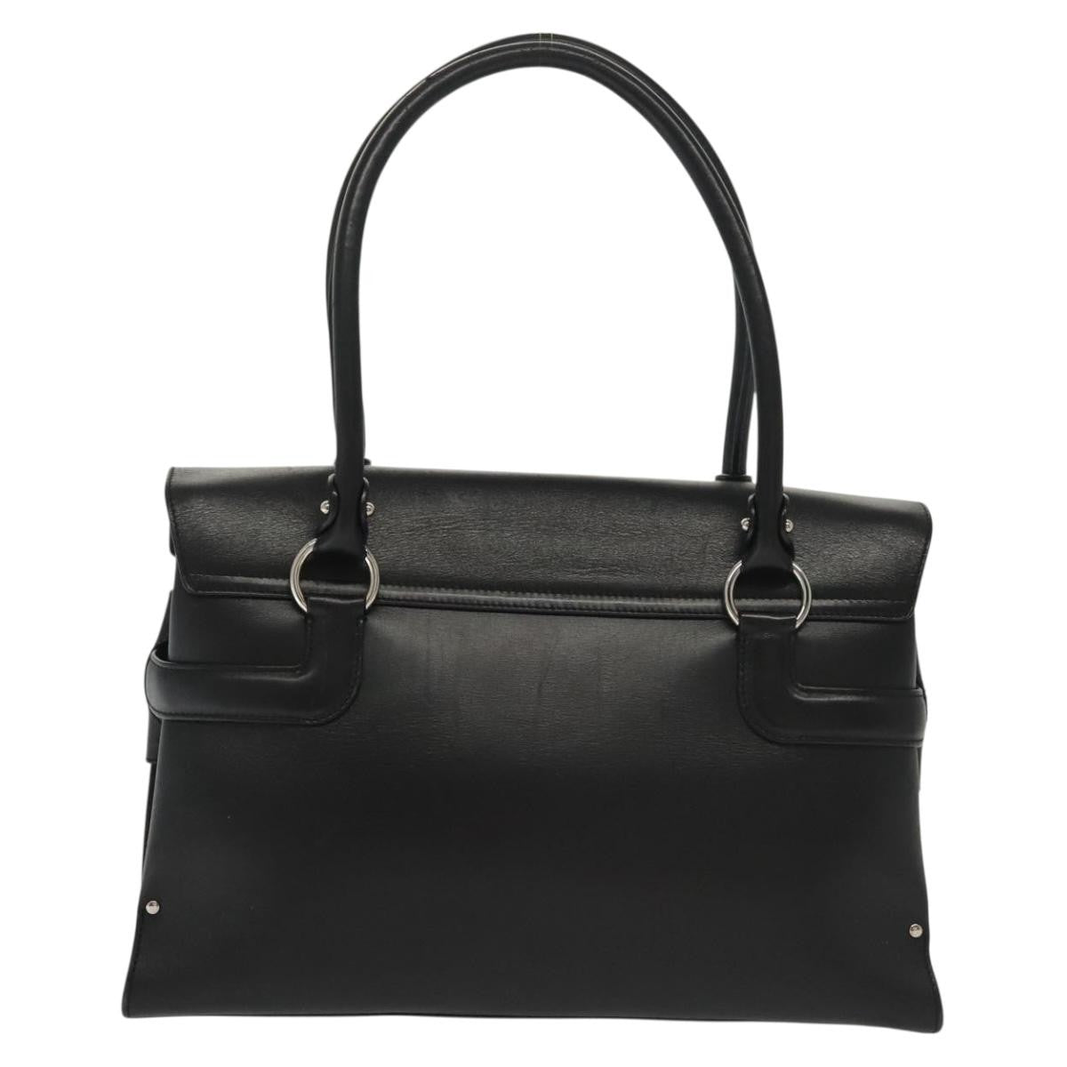 Salvatore Ferragamo Virna Satchel Leather, BLACK, LEATHER, Handbag