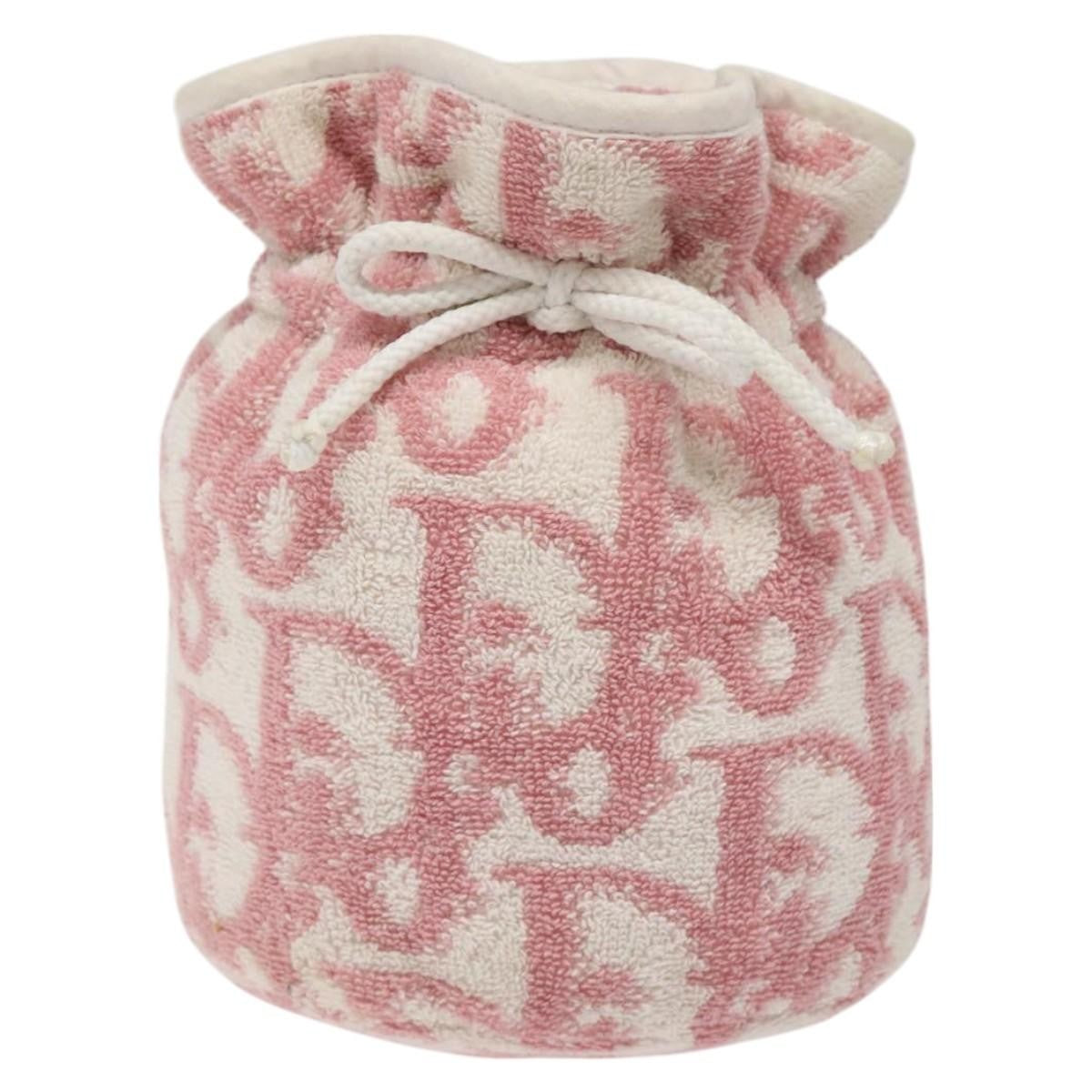 Christian Dior Vintage Trotter Pouch Pile, PINK, COTTON, Clutche & pouche