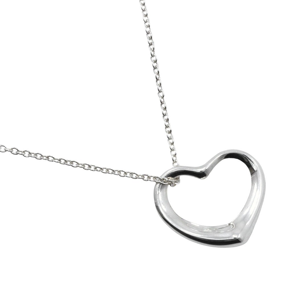 Tiffany & Co. Elsa Peretti Open Heart Pendant Necklace Sterling Silver, SILVER, SILVER, Necklace