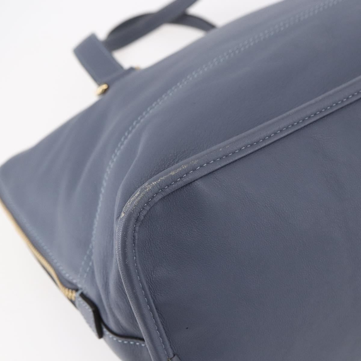 Loewe Anagram handbag Leather, BLUE, LEATHER, Handbag