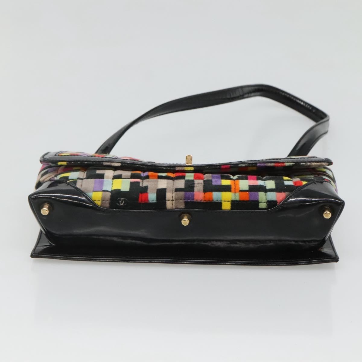 Chanel Chocolate Bar Medallion Flap Bag Quilted Calfskin, MULTICOLOUR, VELVET, Handbag