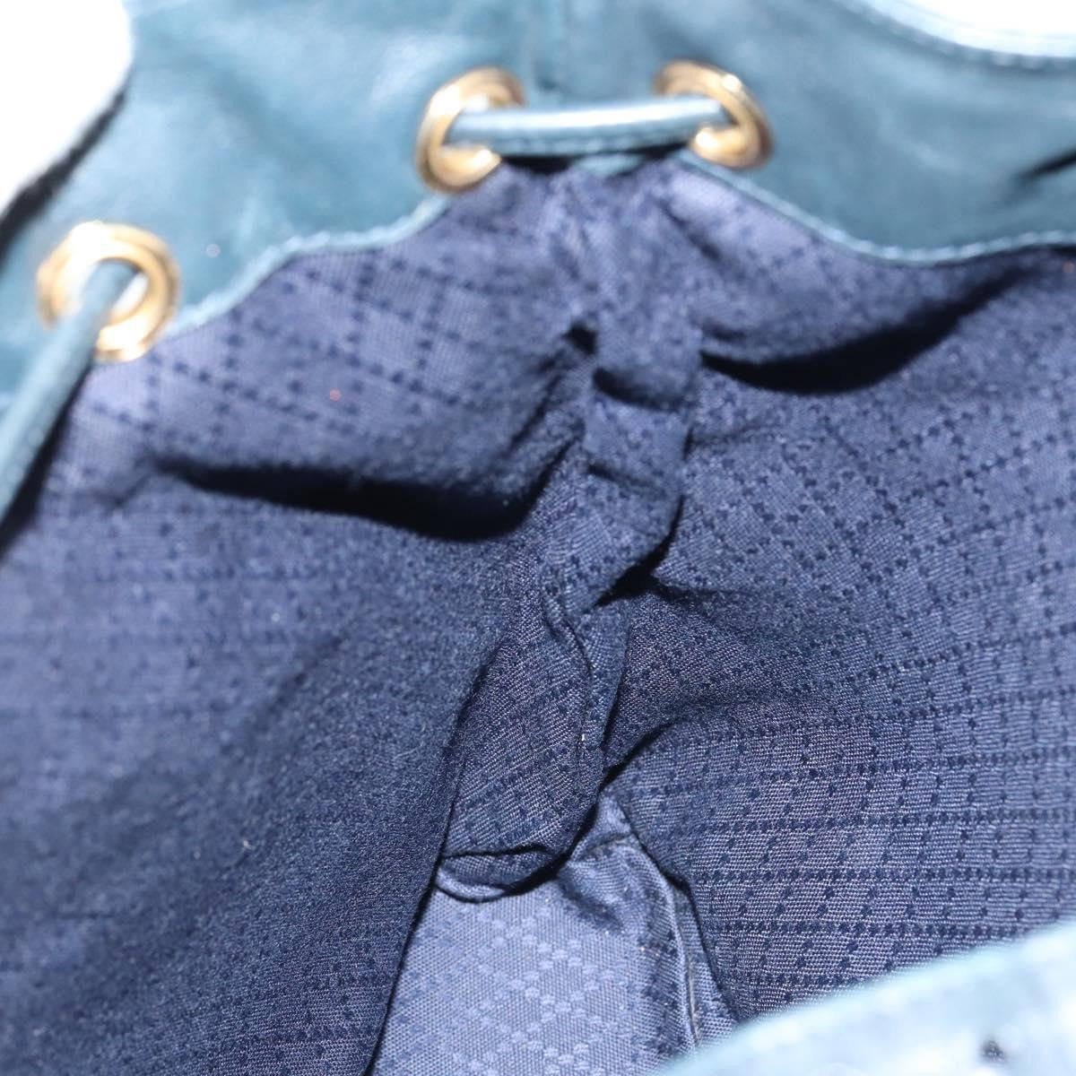 Gucci Vintage Bamboo Backpack Leather, NAVY, LEATHER, Backpack