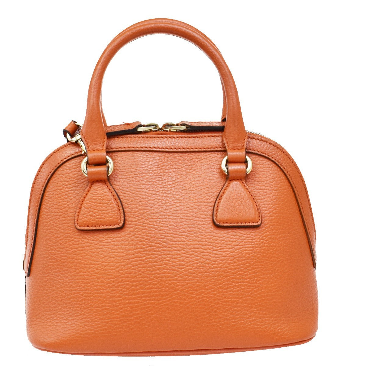 Gucci GG Charm Convertible Dome Satchel Leather, ORANGE, LEATHER, Handbag
