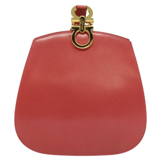 Salvatore Ferragamo Gancini Shoulder Bag Leather, PINK, LEATHER, Shoulder bag