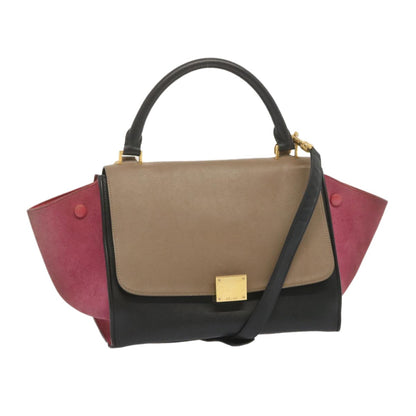 Celine Trapeze Bag Leather with Suede, MULTICOLOUR, LEATHER, Handbag