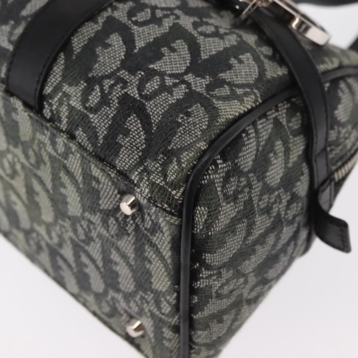 Christian Dior Vintage Trotter Zip Shoulder Bag Diorissimo Canvas, BLACK, CANVAS, Shoulder bag