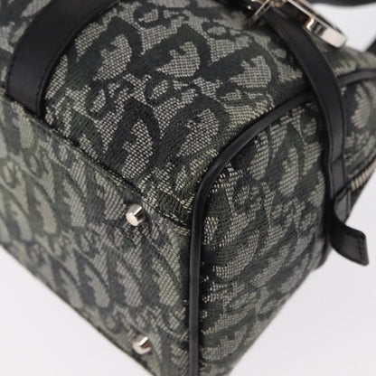 Christian Dior Vintage Trotter Zip Shoulder Bag Diorissimo Canvas, BLACK, CANVAS, Shoulder bag