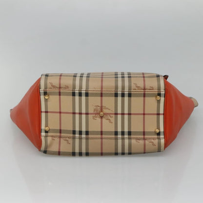 Burberry Canterbury Panels Tote Haymarket Coated Canvas and Leather, BEIGE, CANVAS, Tote bag