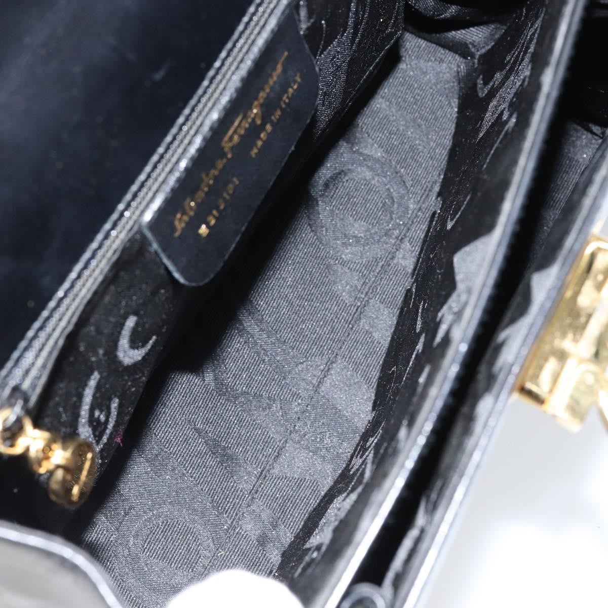 Salvatore Ferragamo Convertible Top Handle Bag Leather, BLACK, LEATHER, Handbag