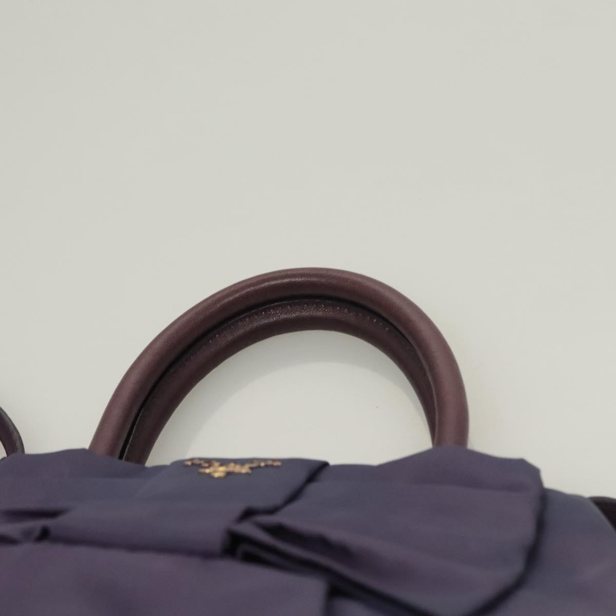 Prada Bow Tote Tessuto, PURPLE, NYLON, Handbag