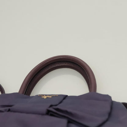 Prada Bow Tote Tessuto, PURPLE, NYLON, Handbag