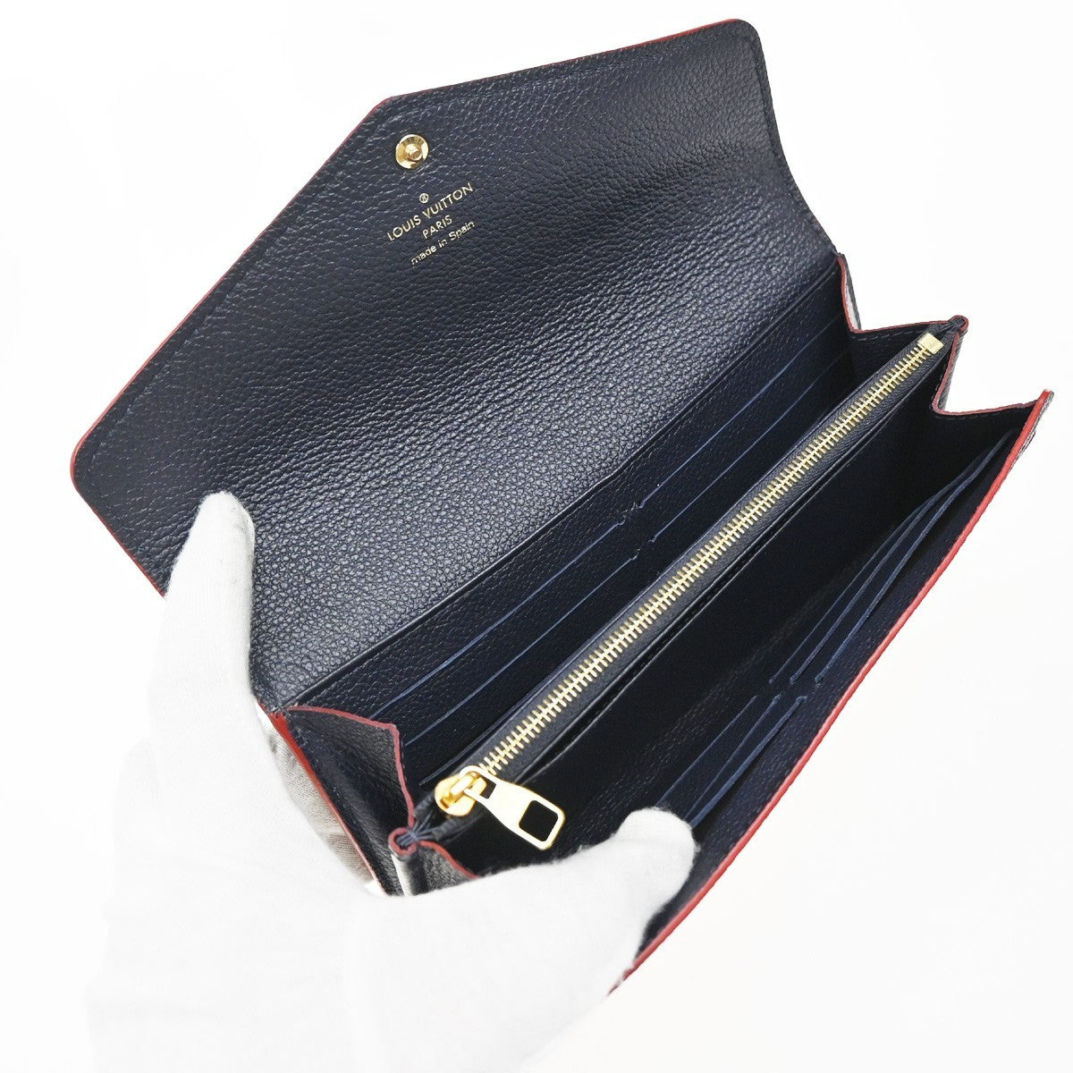 Louis Vuitton Sarah Wallet NM Monogram Empreinte Leather, BLUE, LEATHER, Wallets