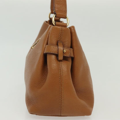 Salvatore Ferragamo Gancini Shoulder Bag Leather, BROWN, LEATHER, Handbag