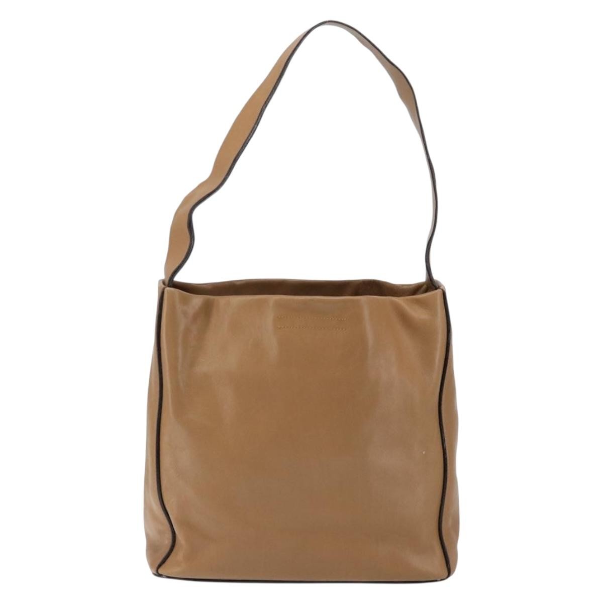 Prada Vintage Shoulder Bag Leather, BROWN, LEATHER, Shoulder bag