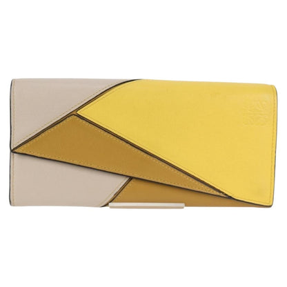 Loewe Puzzle Zip Wallet Leather, YELLOW, LEATHER, Wallets