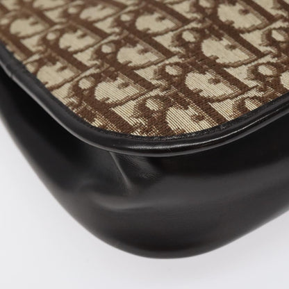 Christian Dior Vintage CD Flap Shoulder Bag Canvas, BROWN, CANVAS, Shoulder bag