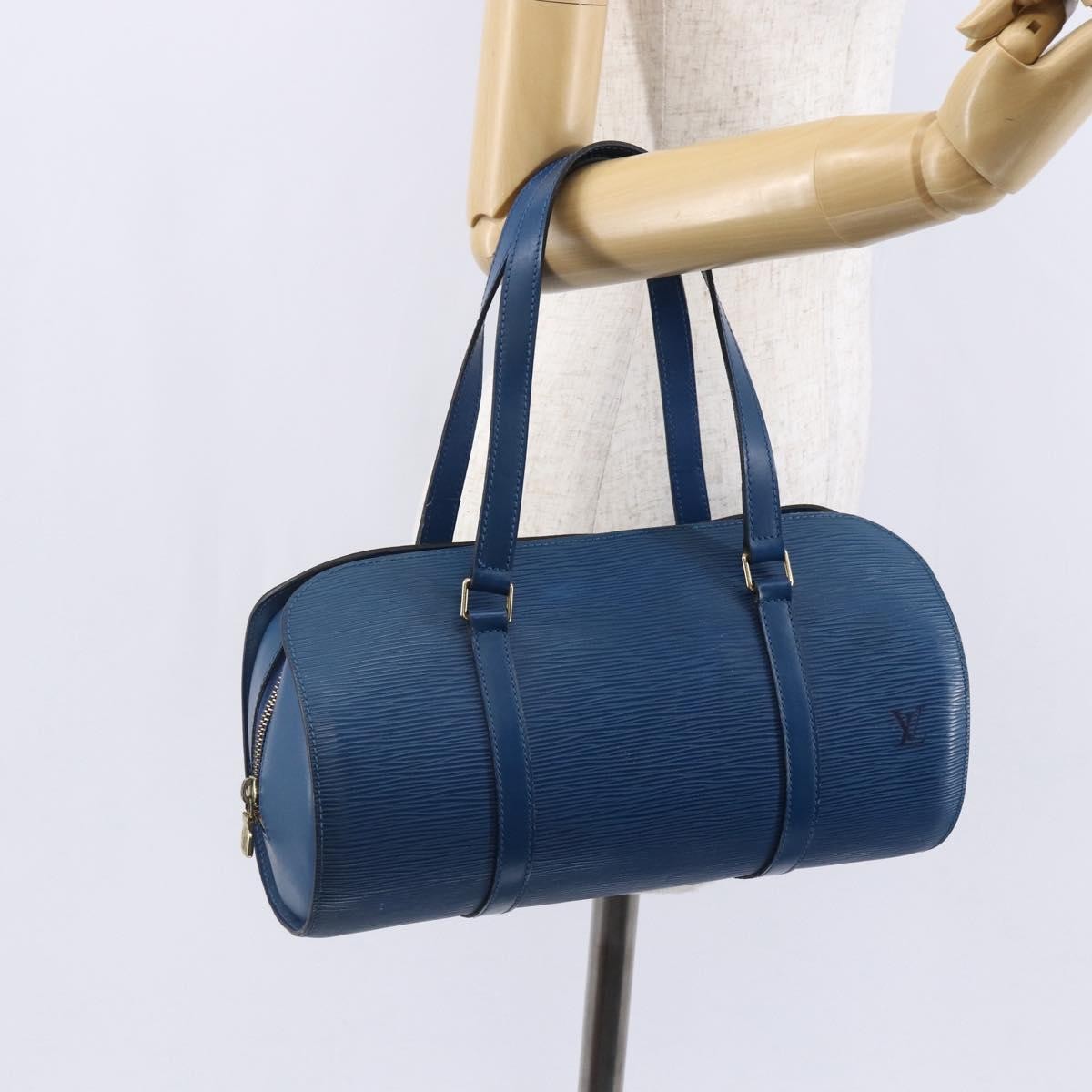 Louis Vuitton Soufflot Handbag Epi Leather, BLUE, LEATHER, Handbag