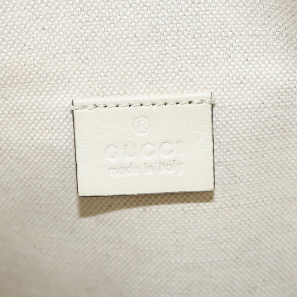 Gucci Front Pocket Belt Bag GG Embossed Perforated Leather, WHITE, CANVAS, Shoulder bag