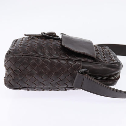 Bottega Veneta Front Pocket Messenger Bag Intrecciato Nappa, BROWN, LEATHER, Crossbody bag