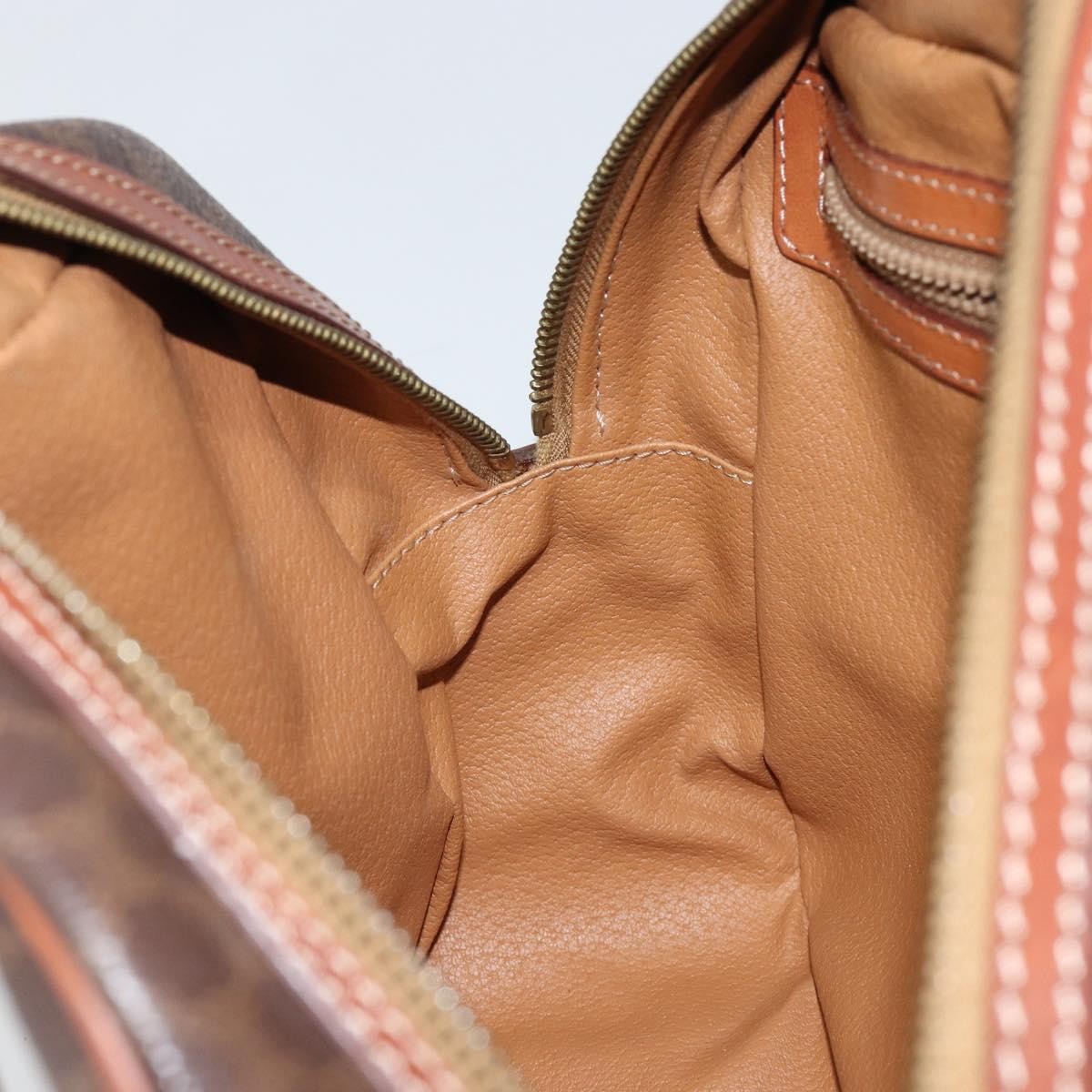 Celine Macadam Handbag Macadam with leather, BROWN, CANVAS, Handbag