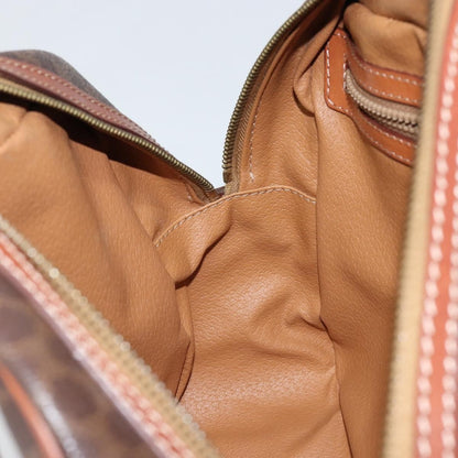 Celine Macadam Handbag Macadam with leather, BROWN, CANVAS, Handbag