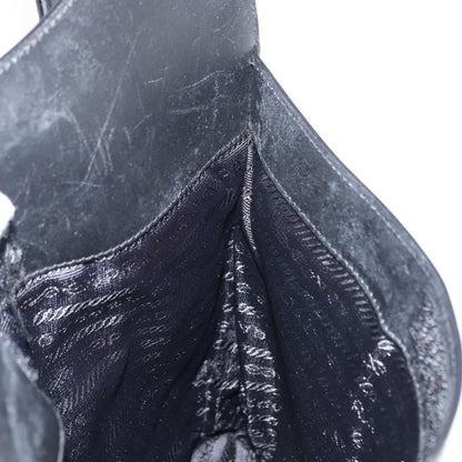 Prada Zip Messenger Bag Saffiano Leather, BLACK, LEATHER, Shoulder bag