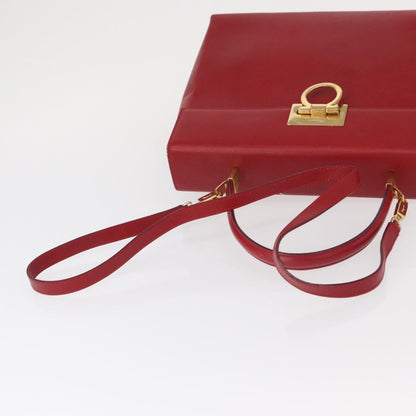 Salvatore Ferragamo Gancini handbag Leather, RED, LEATHER, Handbag