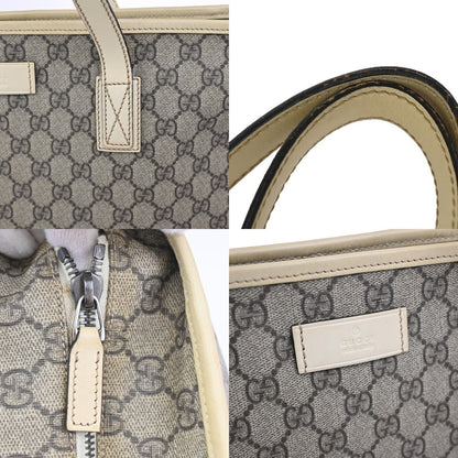 Gucci Plus Tote GG Coated Canvas with Leather, BEIGE, CANVAS, Tote bag